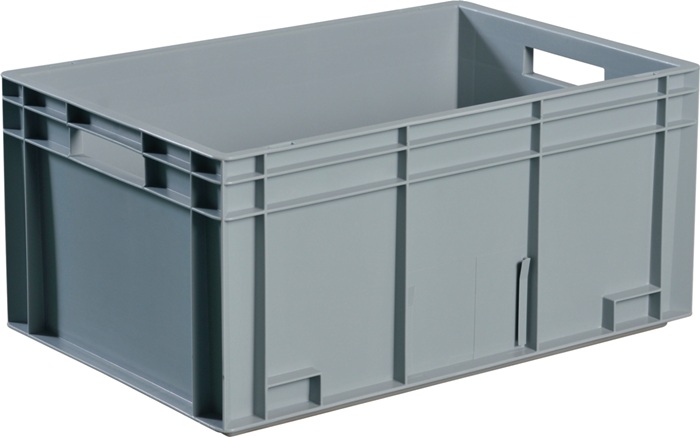 Transportbehälter L600xB400xH420mm grau PP Durchfassgr.Seitenw.geschl.TECWERK