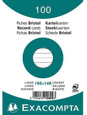 Exacompta Karteikarte 10809SE DIN A6 liniert weiß 100 St./Pack.