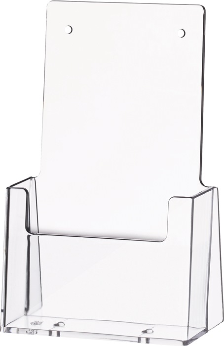 Tischprospekthalter 1/3 DIN A4/C6 lang Ku.transp.freistehend HELIT