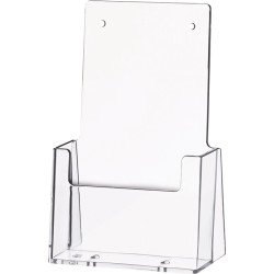 Tischprospekthalter 1/3 DIN A4/C6 lang Ku.transp.freistehend HELIT