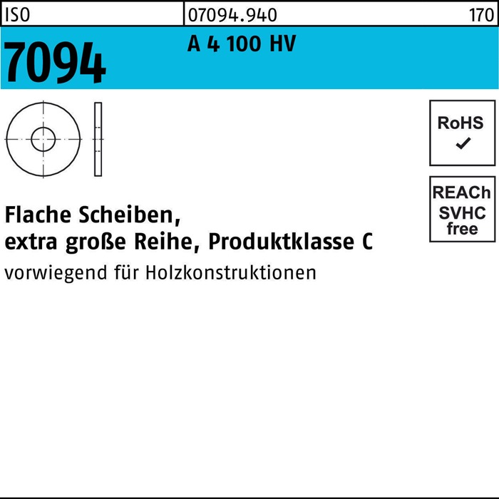 Unterlegscheibe ISO 7094 5 A 4 100 HV 100 Stück