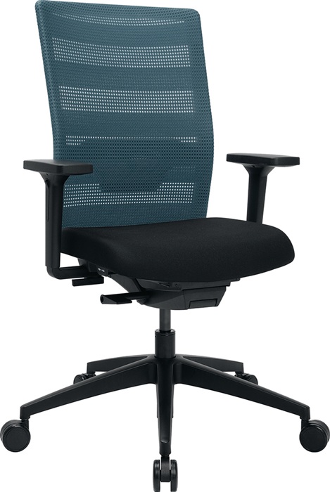 Bürodrehstuhl m.Synchr.-Techn.schwarz/petrol 420-540mm