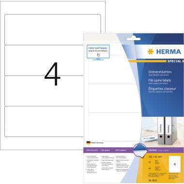 HERMA Ordneretikett 8621 192x61mm weiß 40 St./Pack.