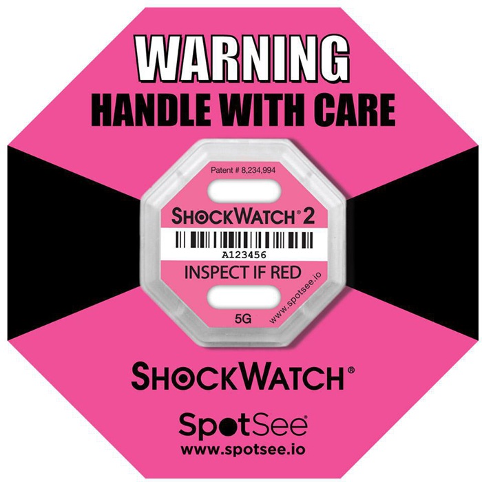 Schockindikator Shockwatch® 2 Empfindlichkeit 5g pink TRANSPAK