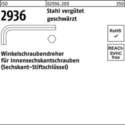 Winkelschraubendreher ISO 2936 Innen-6kt SW 3 Stahl vergütet geschw. 100St.