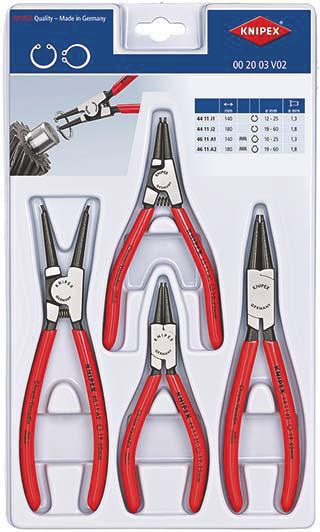 Sicherungsringzangensatz 4-tlg.stabile Kunststoffverpackung 10-60mm KNIPEX
