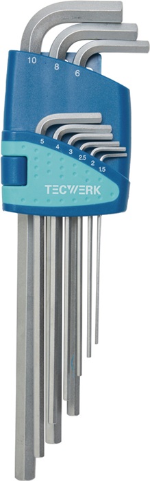 Sechskantwinkelschraubendrehersatz 9-tlg.Ku.-Halter SW 1,5-10mm TW