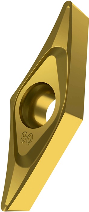 Drehwendeschneidplatte ISO VCGT 160404E-SF3:T8315 D.4,4mm PVD beschichtet Gold