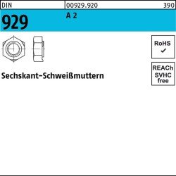 Sechskantanschweißmutter DIN 929 M16 A 2 50 Stück
