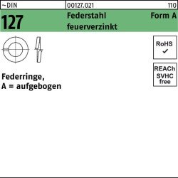 Federring DIN 127 A 6 Federstahl feuerverz. 100 Stück